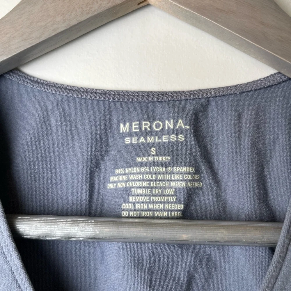 Merona Seamless Gray Ruched Sleeveless Top, Size Women’s Small - Picture 4 of 6